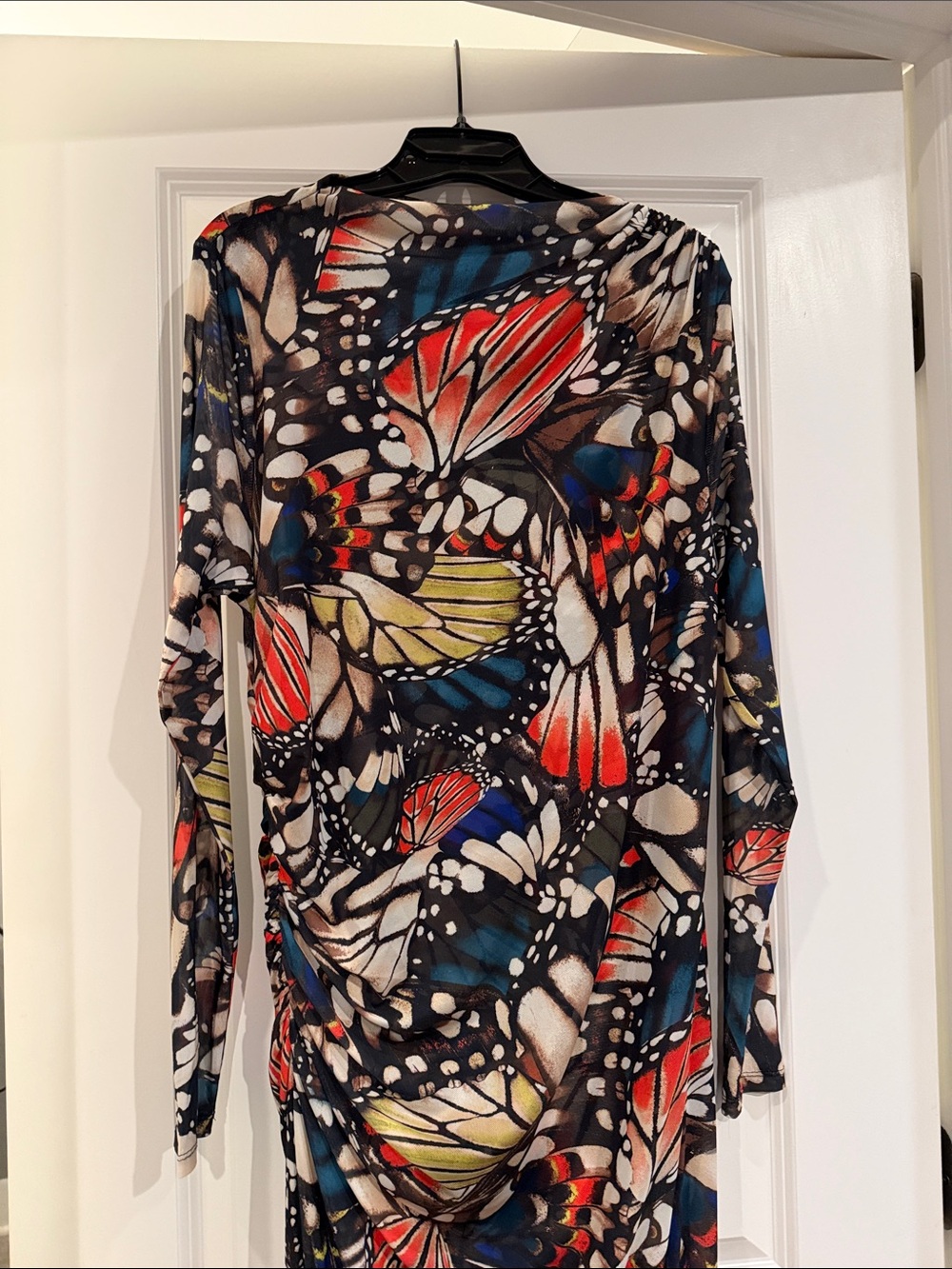NWOT Butterfly-Print Long Sleeve Maxi Dress- Multi-Color